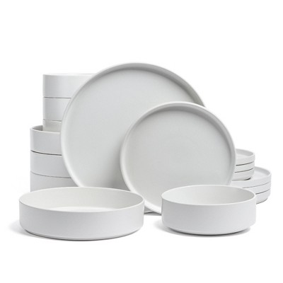 over&back 16pc Stackable Hand-Finished Stoneware Dinnerware Set Semi-Matte