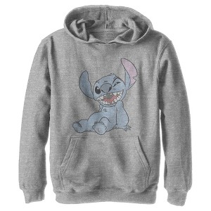 Boy's Lilo & Stitch Experiment 626 Halftone Smile Pull Over Hoodie - 1 of 4