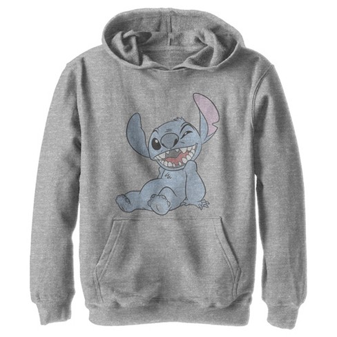 Boy's Lilo & Stitch Experiment 626 I Don't Do Mornings Pull Over Hoodie -  Athletic Heather - Large