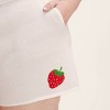 Women's Embroidered Strawberry Sweater Shorts - kate spade new york x Target Cream - 4 of 4