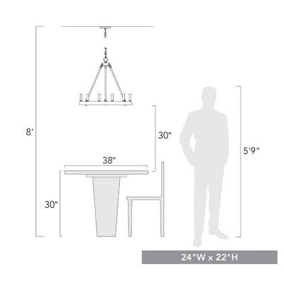 Alastair Matte Black 6-Light Transitional Wagon Wheel Chandelier