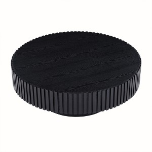 VYNXARIA Black Nesting Round Coffee Tables - 35.43 Inch Modern Living Room Accent - 1 of 4