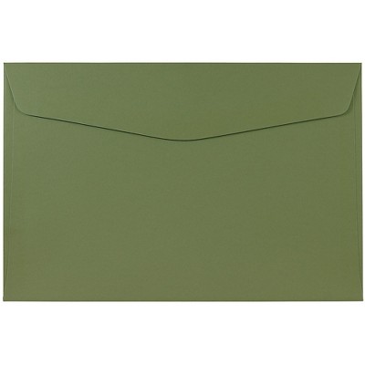 JAM Paper 6 x 9 Booklet Envelopes Olive Green 3157498