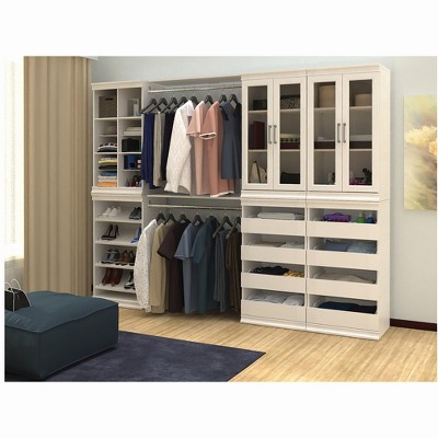 White Shaker Style Glass Pane Closet Doors