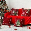 Merry Christmas Trees Snowflake Star Throw Pillow Covers, 18 x 18 Inch Xmas Balls Red Polka Dot Plaid Seasonal - 4 of 4