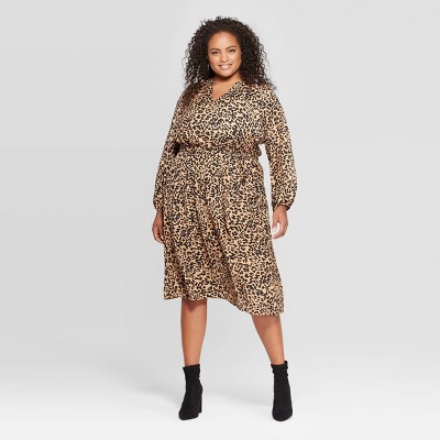 plus size leopard print dress