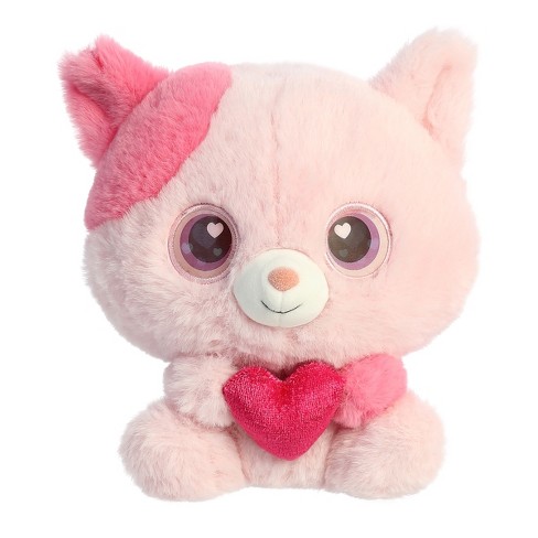 Pink stuffed cat sale