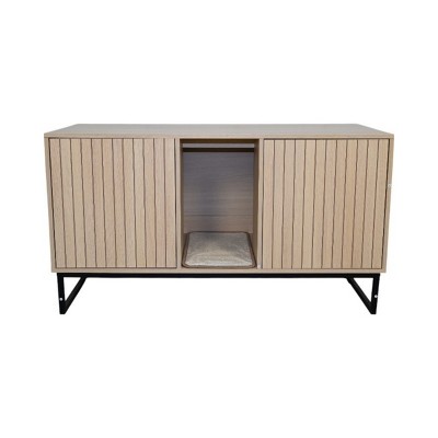 24" Cat Litter Box Furniture Enclosure with Scratch Pad,Modern Hidden Cat House Cabinet,Durable Design for Indoor Use – LAOTIES