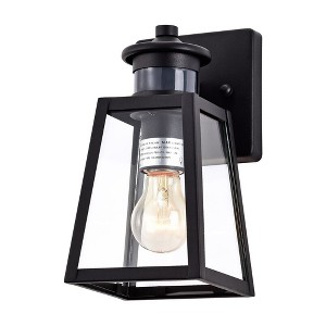 C Cattleya Matte Black Motion Sensor and Dusk to Dawn Outdoor Wall Sconce - 1 of 4