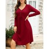Women's Maternity Dress Casual T-Shirt Dress V Neck Button Down Irregular Hem Long Sleeve Tunic Shift Midi Dress - 4 of 4
