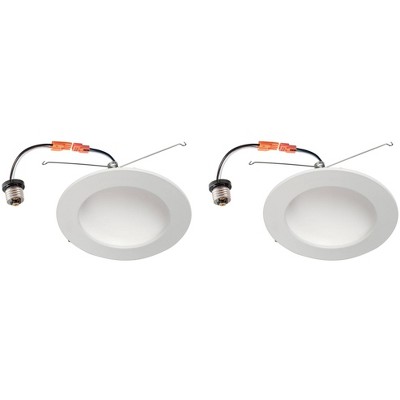 Tesler 6" White Dome Retrofit 15 Watt  LED Recessed Downlight 2-Pack
