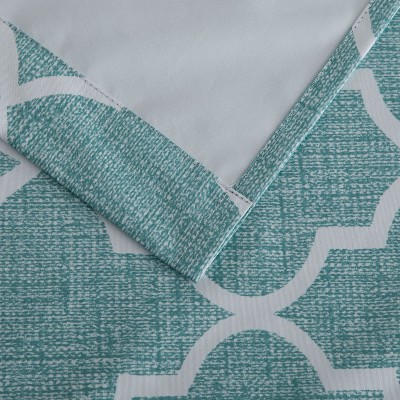 Turquoise Polyester Blackout Grommet Window Curtain Panels