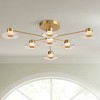Possini Euro Design Chapman 33 1/2" Modern Semi Flush-Mount Ceiling Light Fixture Kitchen Foyer Hallway Sputnik 7-Light LED Warm Gold Finish Glass - 2 of 4