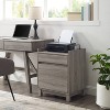 Modern Wood 1 File Drawer and 1 Small Drawer Lateral File Cabinet Gray - Linon: Office Storage, Veneer Finish - image 2 of 4