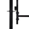 vidaXL Fence Gate Single Door with Arched Top Steel 3.3'x3.9' Black - 3 of 4