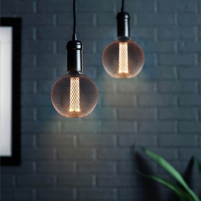 Warm Black Globe LED Bulb with Metal Cage