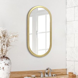 Americanflat 12x24 Gold Oval Mirror - Framed Oval Bathroom Mirror, Living Room, Bedroom - Oval Vanity Mirror with Vertical Mount - 1 of 4