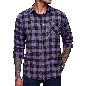 COOFANDY Men's Flannel Plaid Shirts Long Sleeve Casual Cotton Button Down Shirts S-XXL - 1 of 4