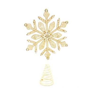 TopComfy Decorative Object Golden Beadwork Tree Topper for Holiday Home Decor, Gold, 7"*2"*11"