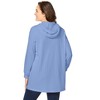Woman Within Plus Size Rib-Knit High Pile Fleece Hoodie Sweatshirt - 3 of 4
