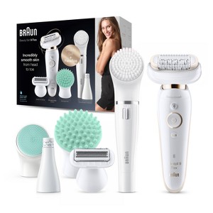 Braun Silk-epil 9-300 Women's Cordless Wet & Dry Epilator + FaceSpa Beauty Set + 4 Extra Accesssories - 11pk - 1 of 4