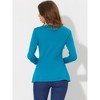 Allegra K Women's Slim Fit V-Neck Long Sleeve Ribbed Pullover Knitted Peplum Sweater - 4 of 4