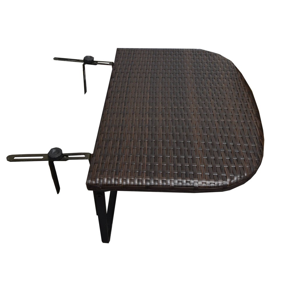 Photos - Garden Furniture Indoor and Outdoor Foldable Wicker Balcony Table with Metal Frame and Adju