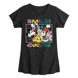 Girls' - Disney - Mickey, Minnie, Goofy, Donald Duck, Daisy & Pluto Photo Fitted Short Sleeve Graphic T-Shirt - 1 of 4