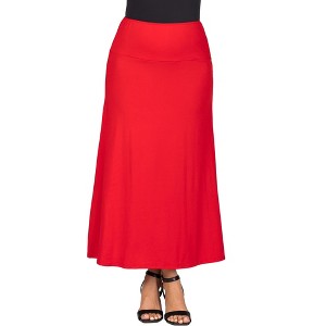 Womens Elastic Waist Maxi Skirt  - 24seven Comfort Apparel™ - 1 of 4