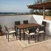 DSVIMOY Patio Seating Sets, 7 Pieces Patio Seating Sets with Wood Table Top, Outdoor Space Saving Chairs, Brown & Beige, 59"*35.4"*29.1" - 4 of 4