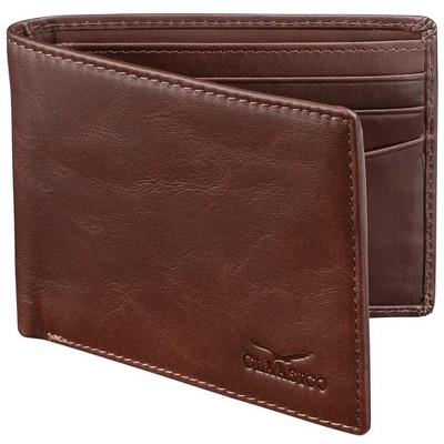 Men's Genuine Leather Slim Bifold RFID Wallet