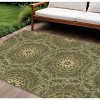 Olive Green Artichoke Green And Gold Floral Medallion Washable Indoor Outdoor Area Rug - 2 of 4