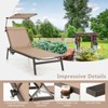 Tangkula 1PC/2PCS Outdoor Chaise Lounge 6-Position Recliner Lounger with Adjustable Sun Shade & Cup Holder - 2 of 4