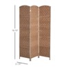 Wooakway 71"H Brown Wicker Weave 3 Panel Room Divider Privacy Screen Freestanding Folding Partition for Indoor Outdoor Use - 3 of 4