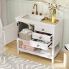 Tangkula Bathroom Vanity Unit w/ Basin w/ Extra Wide Granite Countertop Ceramic Sink - 3 of 4