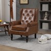 CAVINAS Accent Chair with Sturdy Wood Legs and Wood Frame,Modern Arm Chair for Bedroom,Reading Room - 2 of 4