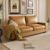 Kayamas 71"/88'' Elegant Faux Leather Sofa couch loveseat Black/Yellow with Side Pockets and Comfortable Cushions - 2 of 4