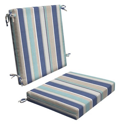 Honeycomb Outdoor Midback Dining Chair Cushion Stripe Blue Beige   GUEST Cf03ec5c Dd13 452d 879e D893e9430228