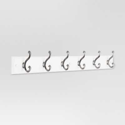 27  6-Scroll Hook Rack - White/Satin Nickel - Threshold™