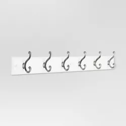 27" 6-Scroll Hook Rack - White/Satin Nickel - Threshold™