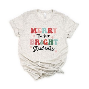 Simply Sage Market Women's Merry Teacher Bright Students Short Sleeve Graphic Tee - 1 of 4