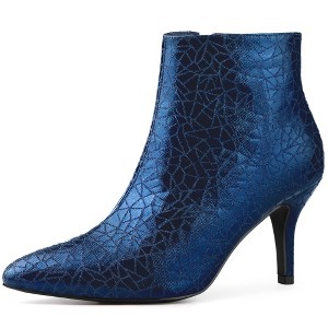 Allegra K Women's Pointed Toe Sparkly Stiletto Heels Ankle Boots - 1 of 4