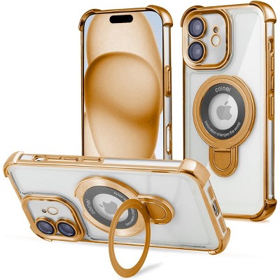 Entronix [Magnetic] Case Compatible with iPhone 11 - [Clear Back] Luxury Glossy Gripstand