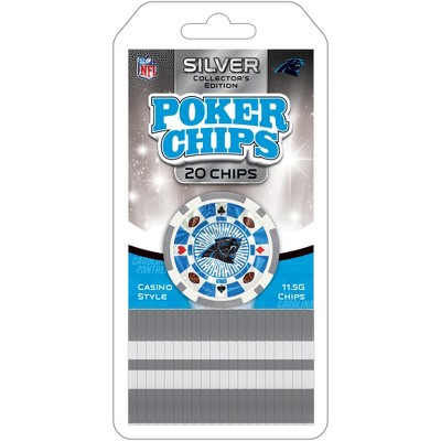 MasterPieces Casino Style 20 Piece 11.5 Gram Poker Chip Set NFL Carolina Panthers Gold Edition