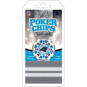 MasterPieces Casino Style 20 Piece 11.5 Gram Poker Chip Set NFL Carolina Panthers Gold Edition - 1 of 3