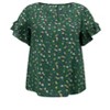 Women's Plus Size Floral-Print Crew Neck Double Layer Ruffle Short Sleeve Casual Blouses - GRACE & GRANDEUR - 4 of 4