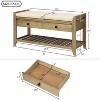 Shoe Storage Bench with Cushioned Seat, Entryway Bench with Storage, Shoe Storage Bench, Shoe Cabinet Bench with 2 Drawers and Storage Shelf - 2 of 4