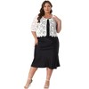 Agnes Orinda Women's Plus Size Round Neck Sheer 3/4 Sleeve Lace Elegant Cardigans - 3 of 4