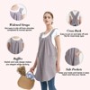 Women Apron - Cotton Linen Solid Color Apron Slip Off Cross-Shoulder Straps Spacious 2 Pockets Anti-Dirt Pinafore Simple Japanese Style or Inspired - 2 of 4