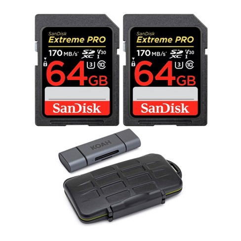 Sandisk 64gb Extreme Pro 170 Mb/s Uhs-i Sdxc Memory Card (2-pack